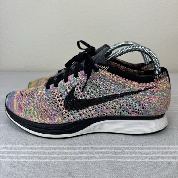 Nike Flyknit Racer 3.0 Lace Up Running Sneakers Multicolor Grey Tongue 8.5 main image 2